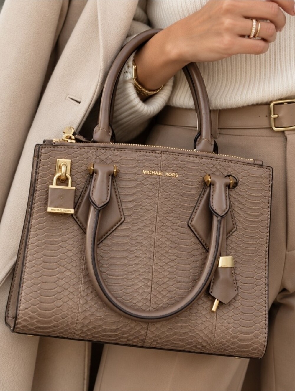 Michael Kors Python satchel